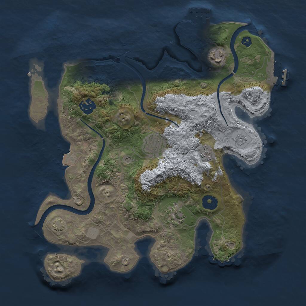 Rust Map: Procedural Map, Size: 3000, Seed: 153525773, 11 Monuments