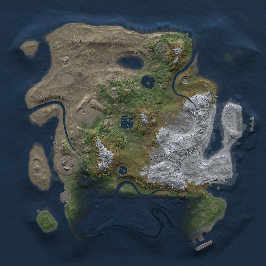 Rust Map: Procedural Map, Size: 3000, Seed: 27272, 11 Monuments