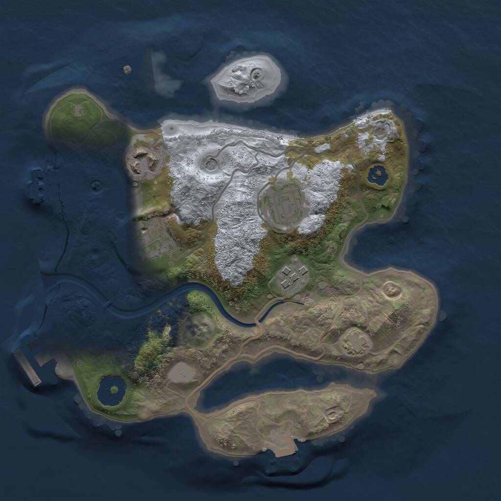Rust Map: Procedural Map, Size: 2500, Seed: 1729804868, 9 Monuments