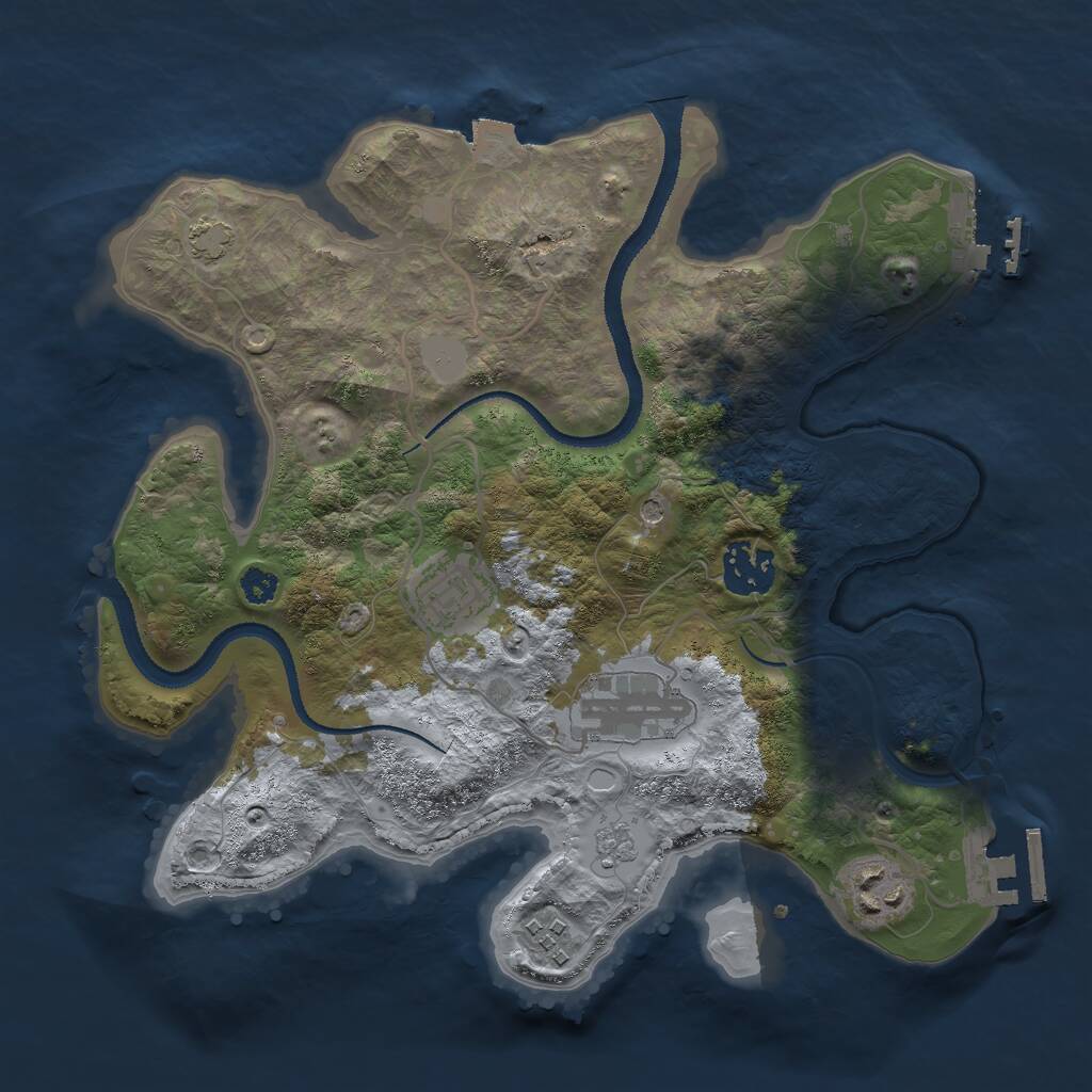 Rust Map: Procedural Map, Size: 3000, Seed: 837984612, 11 Monuments