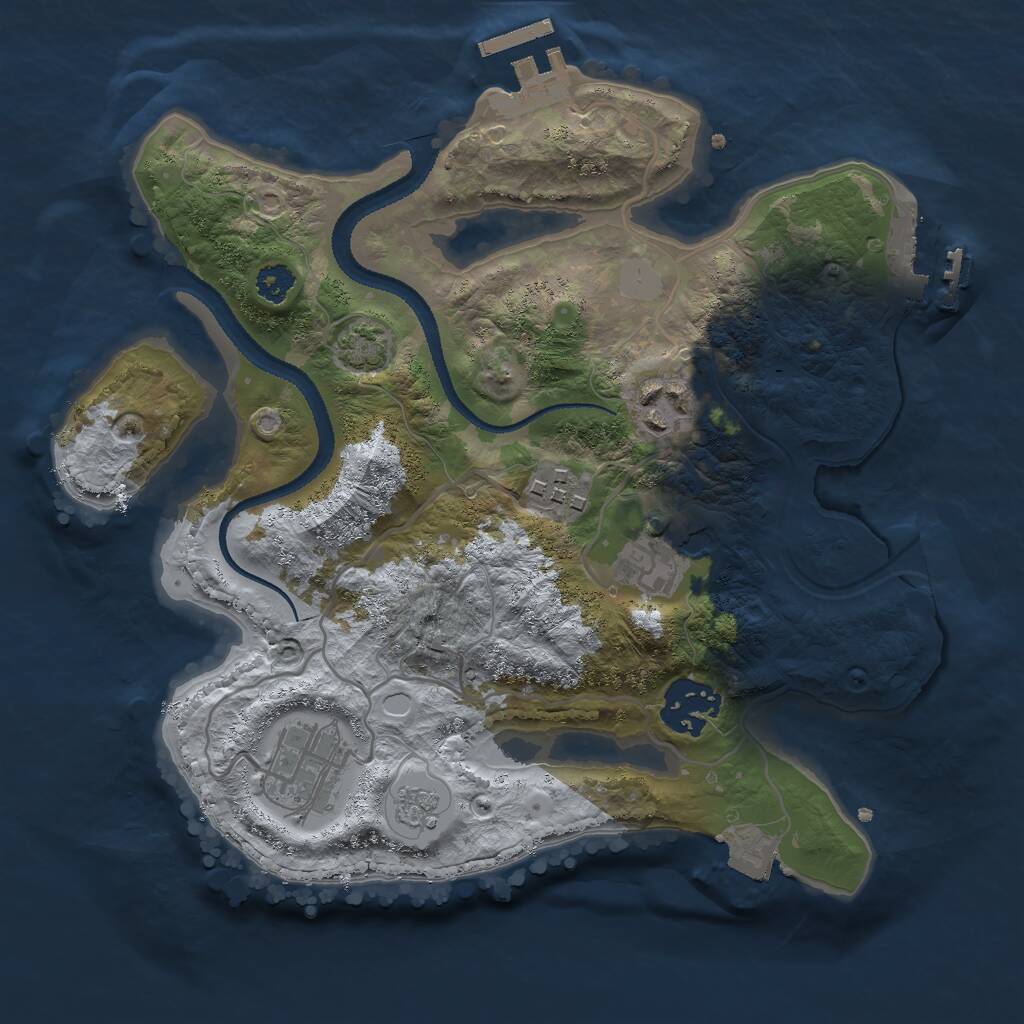 Rust Map: Procedural Map, Size: 2700, Seed: 176360095, 10 Monuments