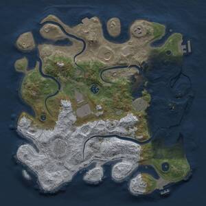 Thumbnail Rust Map: Procedural Map, Size: 3600, Seed: 653194636, 13 Monuments