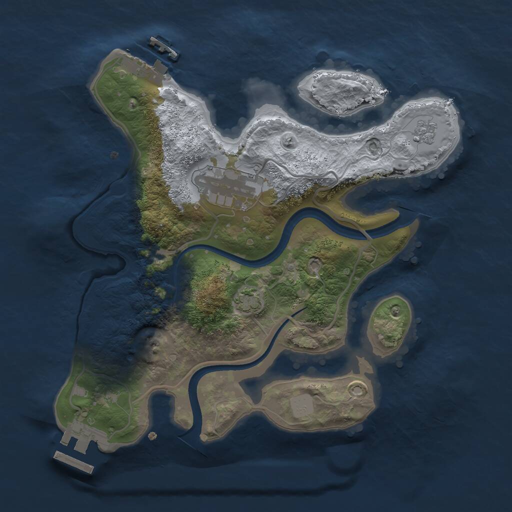 Rust Map: Procedural Map, Size: 2500, Seed: 449495842, 6 Monuments