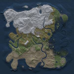 Thumbnail Rust Map: Procedural Map, Size: 3850, Seed: 1394005760, 15 Monuments