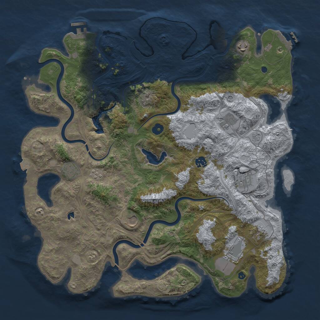 Rust Map: Procedural Map, Size: 4300, Seed: 57841, 15 Monuments