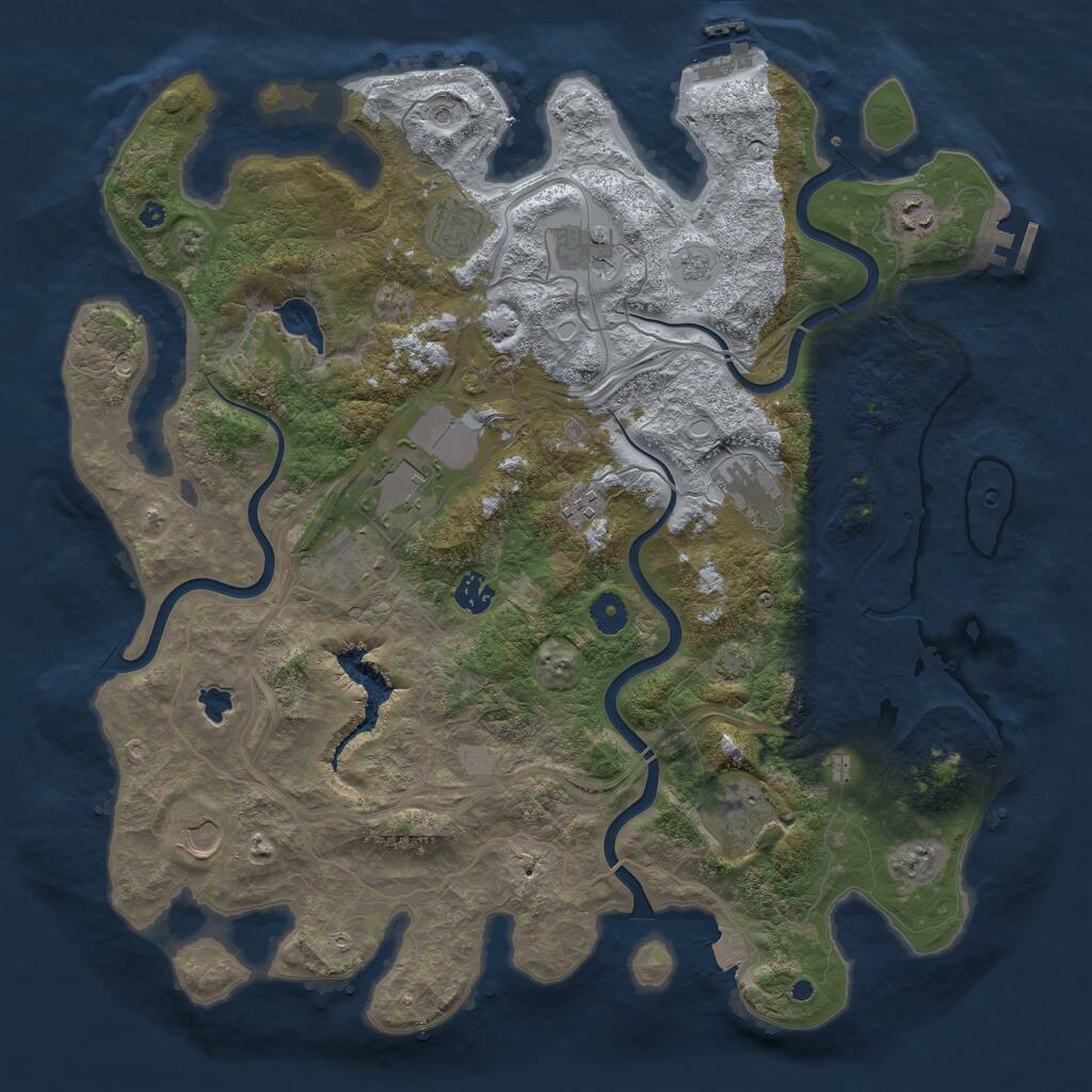Rust Map: Procedural Map, Size: 4250, Seed: 21153973, 16 Monuments