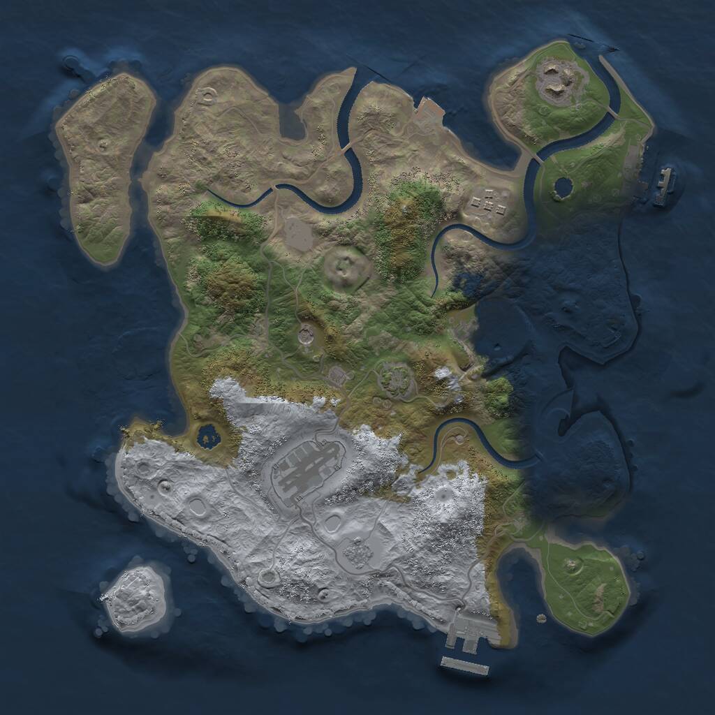 Rust Map: Procedural Map, Size: 3025, Seed: 6738, 10 Monuments