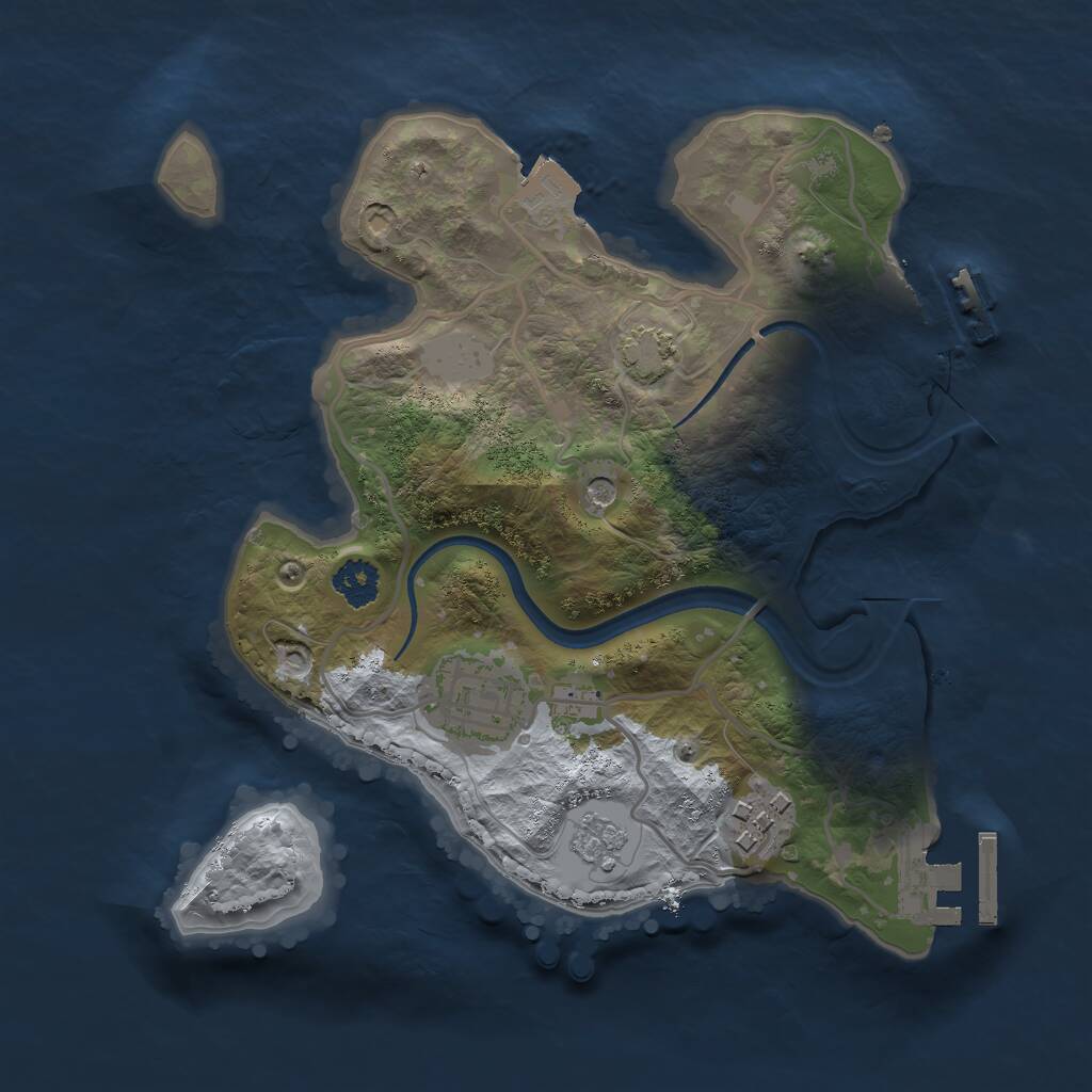 Rust Map: Procedural Map, Size: 2373, Seed: 6738, 8 Monuments
