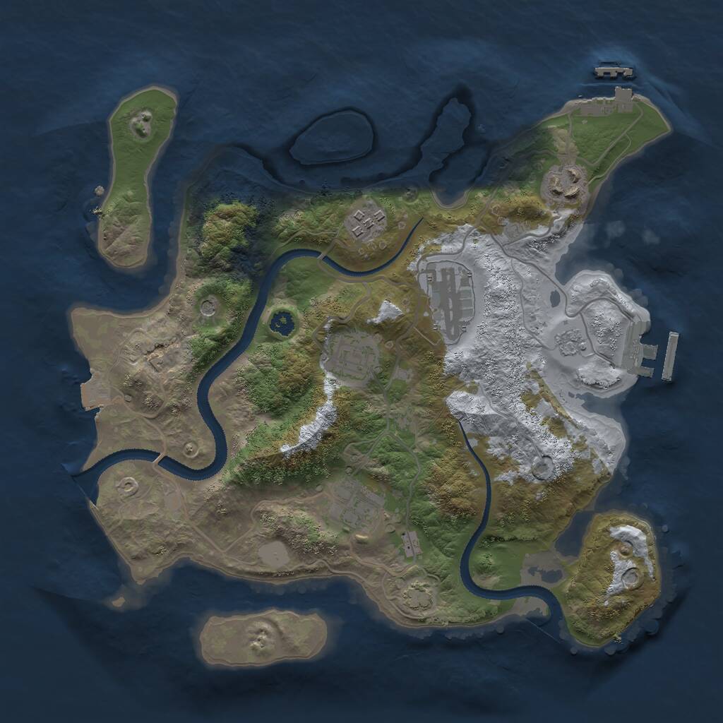 Rust Map: Procedural Map, Size: 3000, Seed: 96159, 11 Monuments