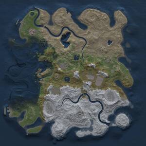 Thumbnail Rust Map: Procedural Map, Size: 4000, Seed: 87363651, 16 Monuments