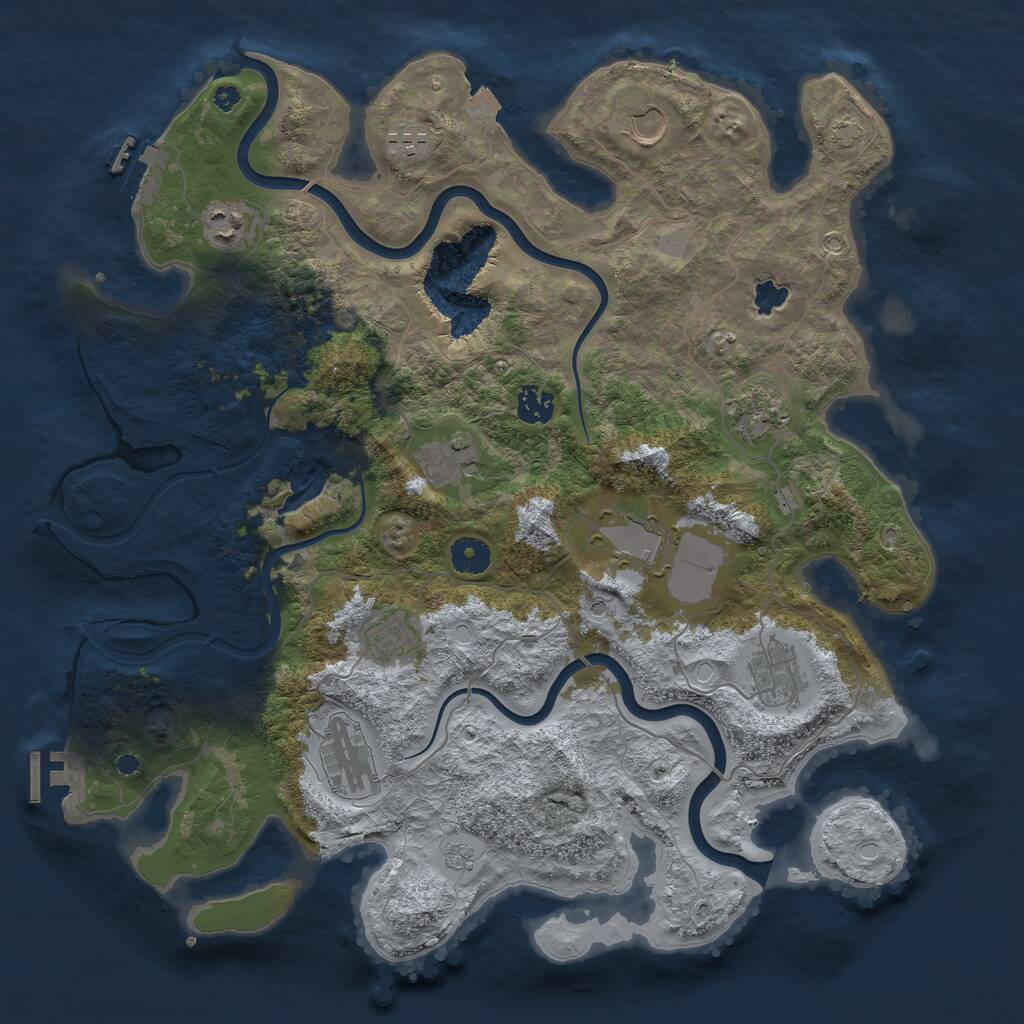 Rust Map: Procedural Map, Size: 4000, Seed: 87363651, 16 Monuments