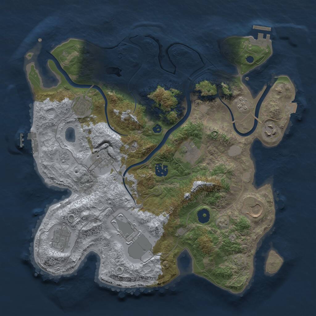 Rust Map: Procedural Map, Size: 3515, Seed: 1234556, 15 Monuments