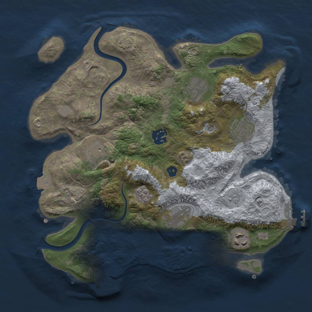 Rust Map: Procedural Map, Size: 3000, Seed: 686093480, 13 Monuments