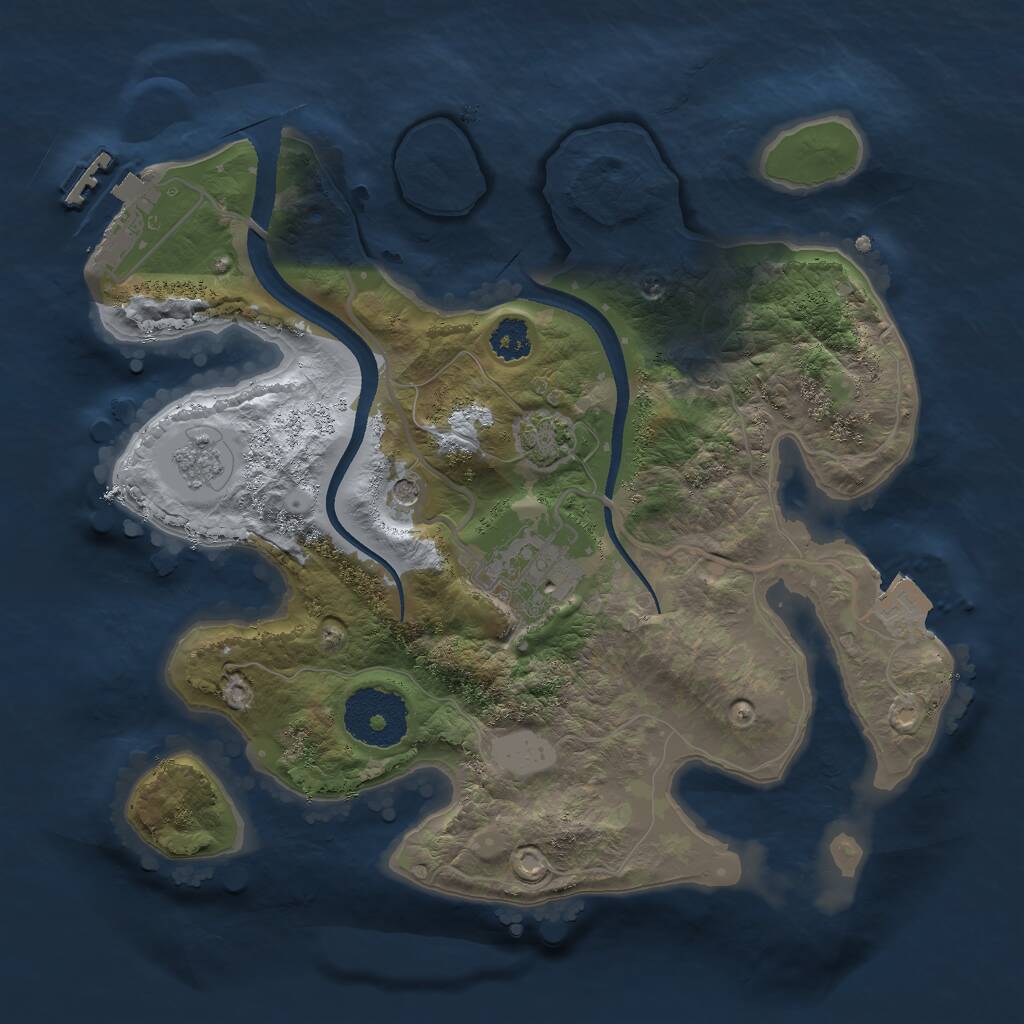 Rust Map: Procedural Map, Size: 2500, Seed: 1571111095, 6 Monuments