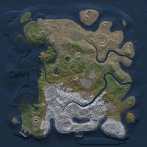 Thumbnail Rust Map: Procedural Map, Size: 3500, Seed: 43333, 15 Monuments