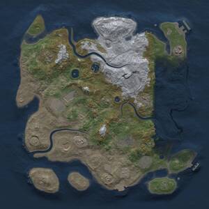 Thumbnail Rust Map: Procedural Map, Size: 3750, Seed: 1072756931, 15 Monuments