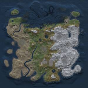 Thumbnail Rust Map: Procedural Map, Size: 3700, Seed: 966299419, 15 Monuments