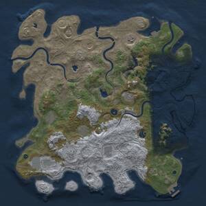 Thumbnail Rust Map: Procedural Map, Size: 4500, Seed: 1245256184, 16 Monuments