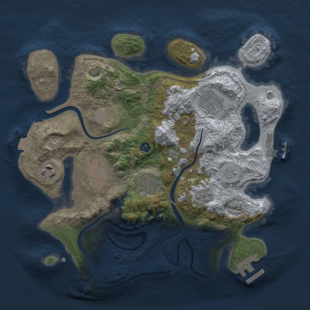Rust Map: Procedural Map, Size: 3000, Seed: 2000244288, 11 Monuments