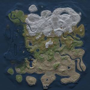 Thumbnail Rust Map: Procedural Map, Size: 4500, Seed: 1416322986, 16 Monuments