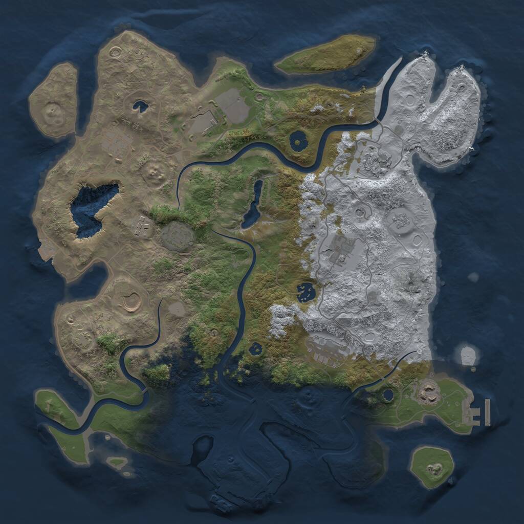 Rust Map: Procedural Map, Size: 4000, Seed: 305582083, 16 Monuments