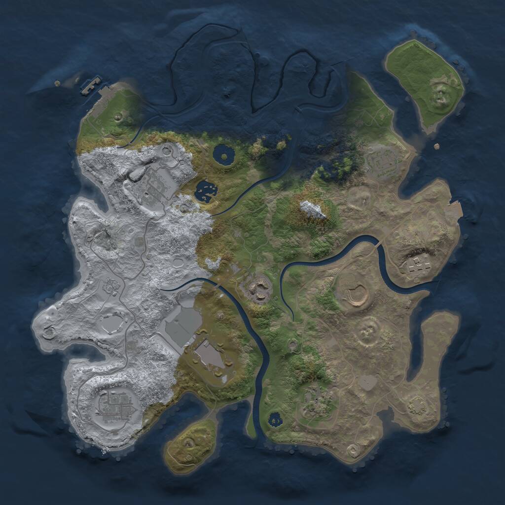 Rust Map: Procedural Map, Size: 3500, Seed: 1779061424, 14 Monuments