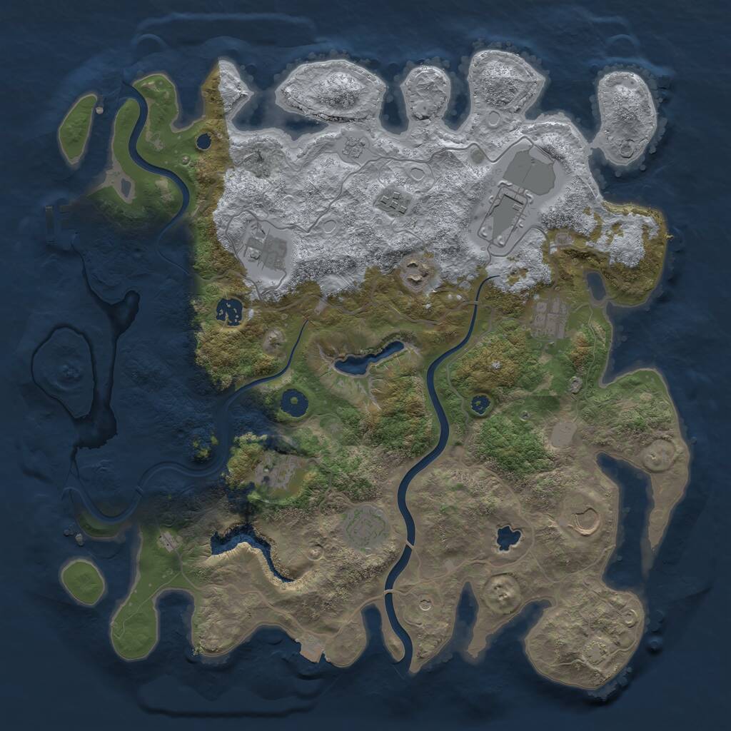 Rust Map: Procedural Map, Size: 4000, Seed: 1464734517, 14 Monuments