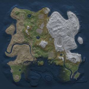 Thumbnail Rust Map: Procedural Map, Size: 3700, Seed: 1207103538, 15 Monuments