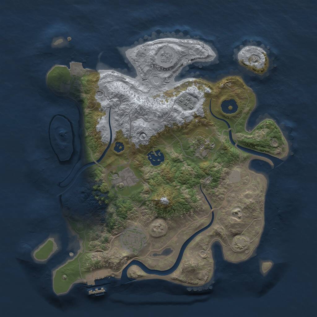 Rust Map: Procedural Map, Size: 3000, Seed: 2000244289, 10 Monuments