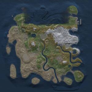 Thumbnail Rust Map: Procedural Map, Size: 3500, Seed: 1706549874, 14 Monuments