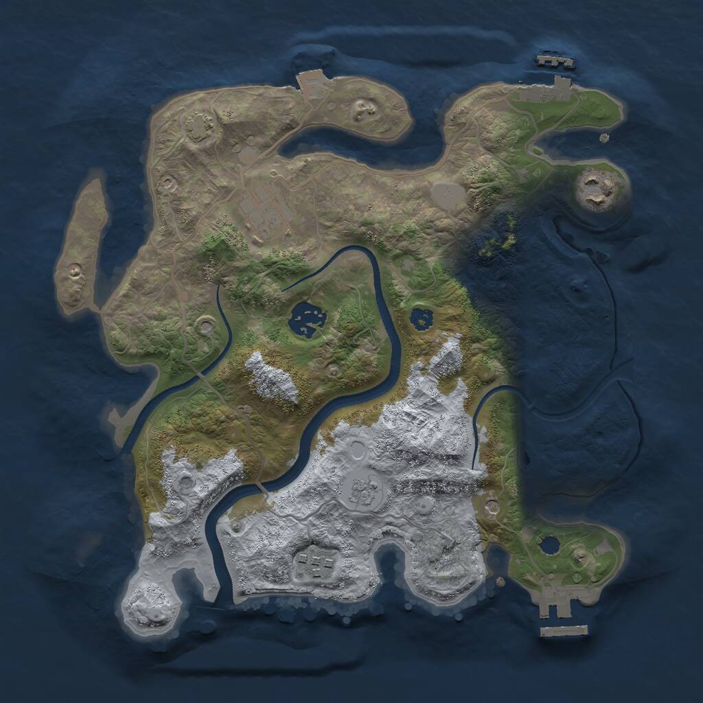 Rust Map: Procedural Map, Size: 3000, Seed: 1096659759, 10 Monuments