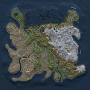 Thumbnail Rust Map: Procedural Map, Size: 3650, Seed: 161768055, 15 Monuments