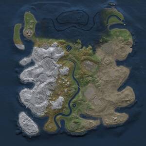 Thumbnail Rust Map: Procedural Map, Size: 3500, Seed: 173606197, 13 Monuments