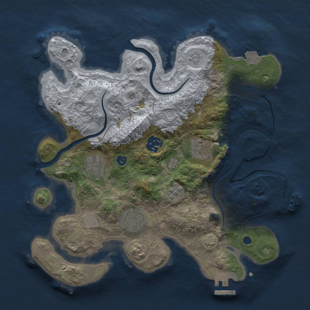 Rust Map: Procedural Map, Size: 3000, Seed: 1007604906, 11 Monuments