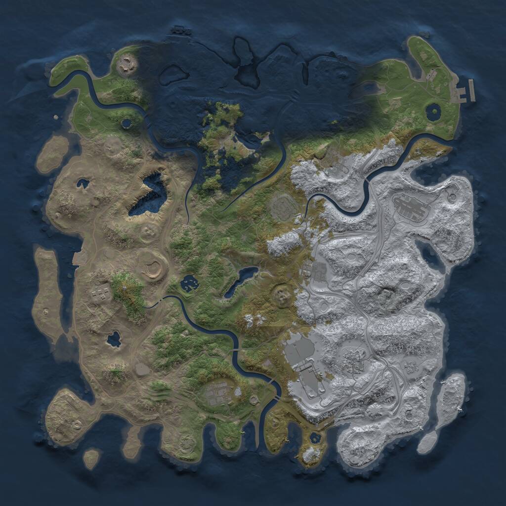 Rust Map: Procedural Map, Size: 4500, Seed: 1478576612, 17 Monuments