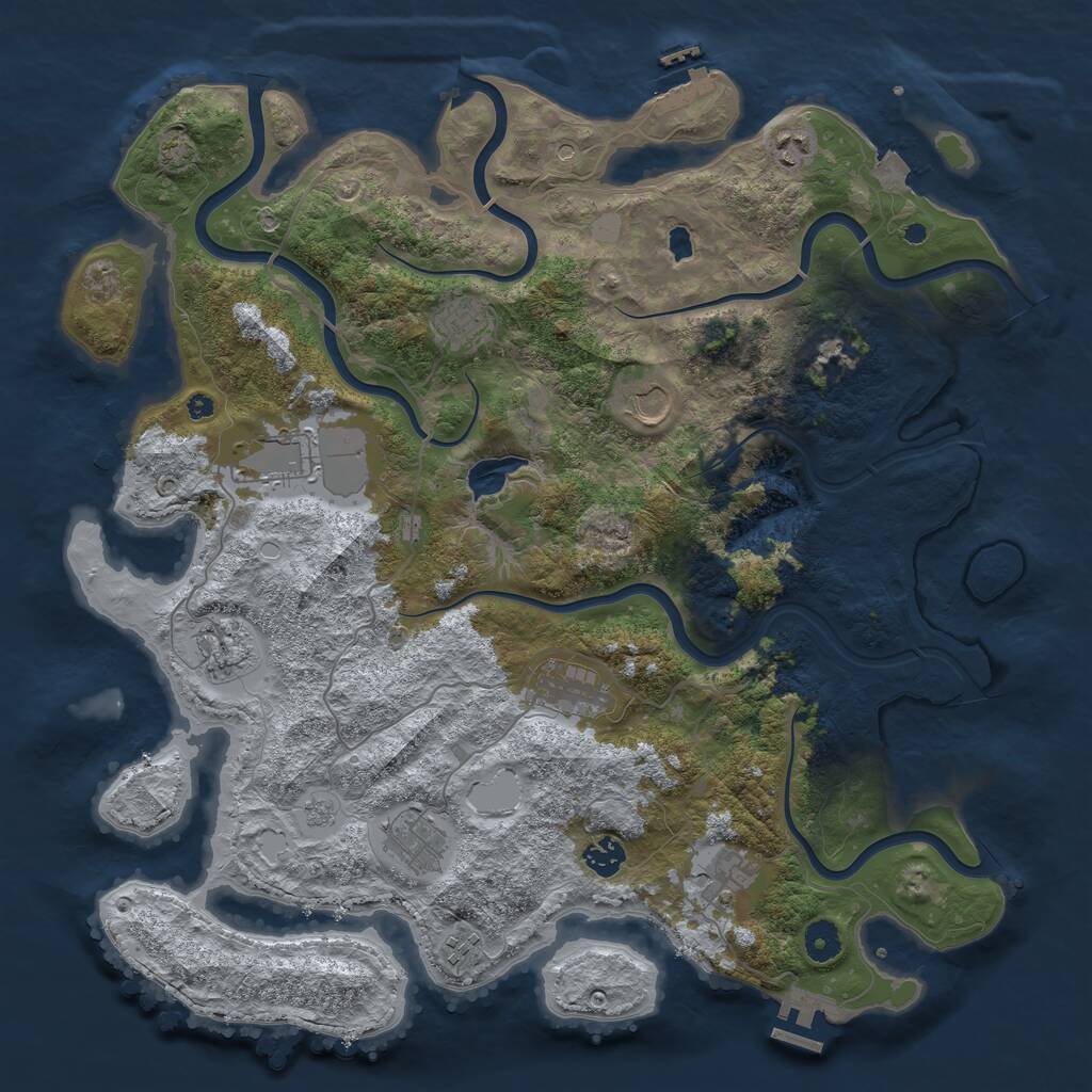 Rust Map: Procedural Map, Size: 4200, Seed: 1545578534, 16 Monuments