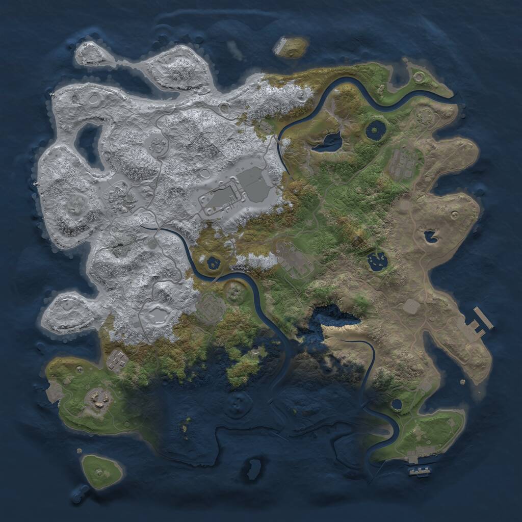 Rust Map: Procedural Map, Size: 4000, Seed: 279229548, 14 Monuments