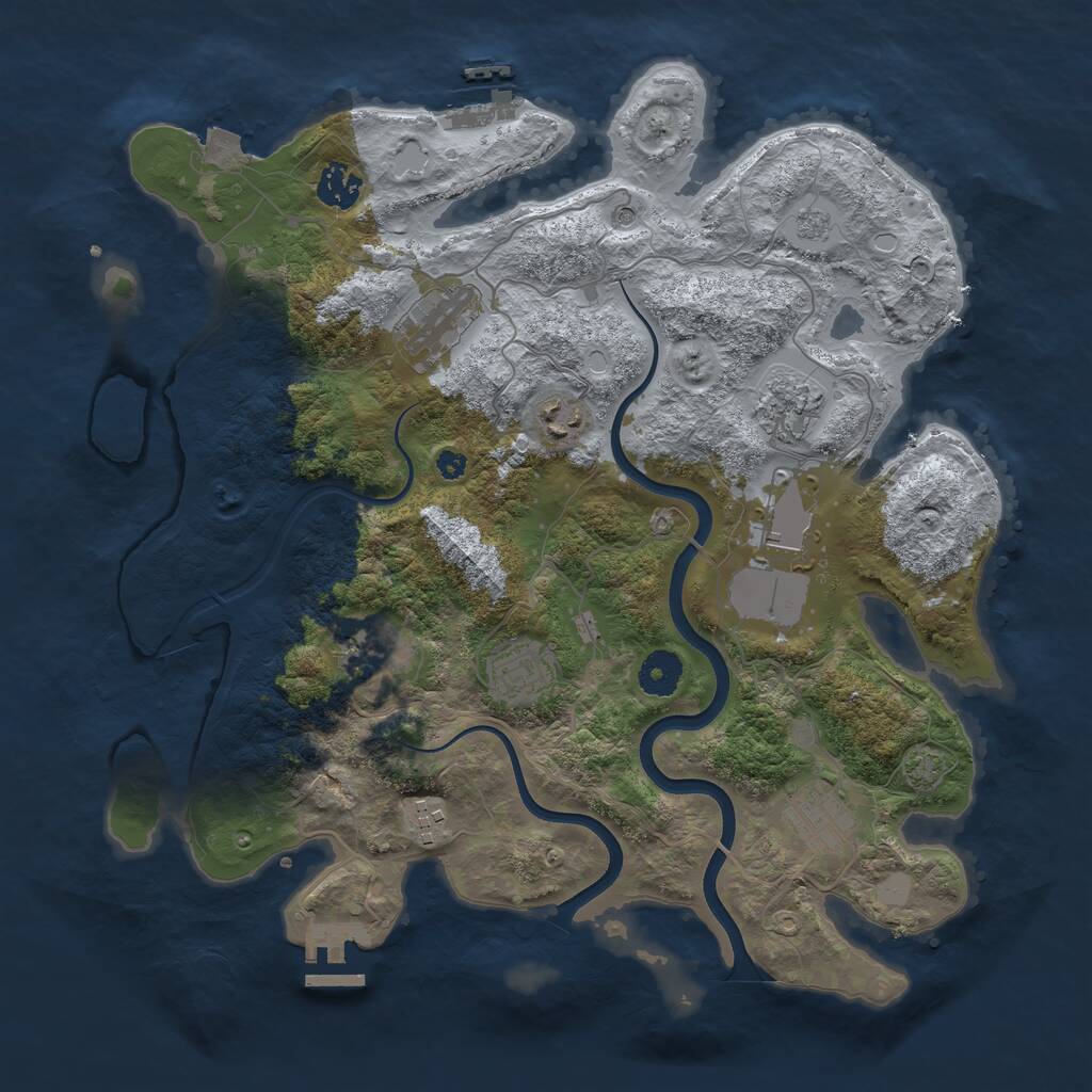 Rust Map: Procedural Map, Size: 3700, Seed: 396747742, 15 Monuments