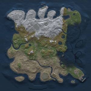 Thumbnail Rust Map: Procedural Map, Size: 3750, Seed: 887746913, 14 Monuments