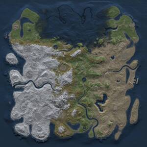Thumbnail Rust Map: Procedural Map, Size: 5000, Seed: 41589, 17 Monuments