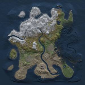 Thumbnail Rust Map: Procedural Map, Size: 3000, Seed: 1680392760, 12 Monuments