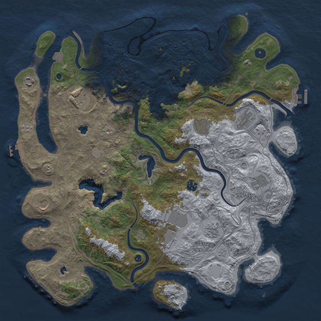 Rust Map: Procedural Map, Size: 4500, Seed: 1508, 16 Monuments