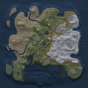 Thumbnail Rust Map: Procedural Map, Size: 3500, Seed: 605754147, 15 Monuments