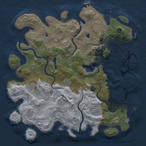 Thumbnail Rust Map: Procedural Map, Size: 4500, Seed: 55454, 17 Monuments