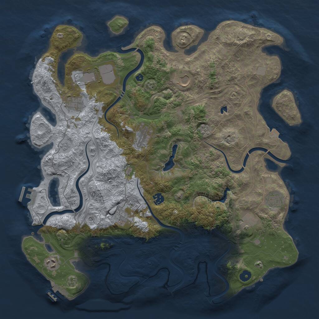 Rust Map: Procedural Map, Size: 4250, Seed: 1683636090, 16 Monuments