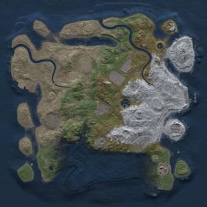 Thumbnail Rust Map: Procedural Map, Size: 3500, Seed: 843440680, 14 Monuments