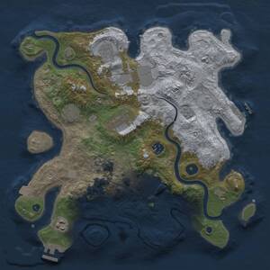 Thumbnail Rust Map: Procedural Map, Size: 3500, Seed: 8559606, 15 Monuments