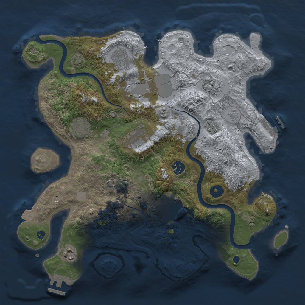Rust Map: Procedural Map, Size: 3500, Seed: 8559606, 15 Monuments