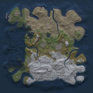 Thumbnail Rust Map: Procedural Map, Size: 3750, Seed: 728930295, 15 Monuments