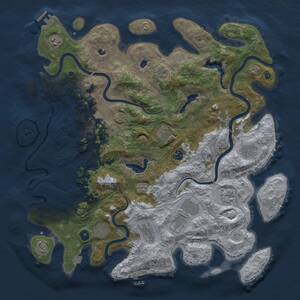 Thumbnail Rust Map: Procedural Map, Size: 4500, Seed: 484858967, 16 Monuments